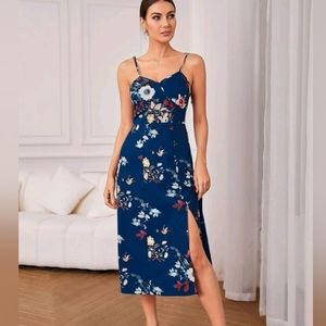 NWOT floral split Thigh cami nightdress